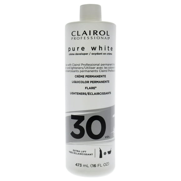 Desarrollador En Crema De 30 Volúmenes Blanco Puro De Para Unisex - Aclarador De 16 Oz