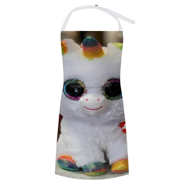 Beanie Boos delantal temático para cocinar, esencial para el hogar, delantal de barbacoa/bufanda de cocina con bolsillos para hombres y mujeres, regalo para el hogar