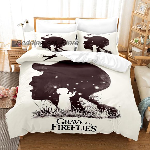 New Grave of the fireflies Bedding Set Bed Set Aldult Kid Bedroom Duvetcover Sets Kawaii Anime