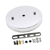 Magideal - Kit De Dosel De Luz Lámpara De Araña Placa De Techo Para Lámpara Colgante Estilo Vintage Hierro Redondo Fácil Instalación Proyecto De Bricolaje Dia De Plata 12Cm