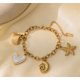 thumbnail image 2 of Pulsera Dijes Marinos Dorada Acero Inoxidable - Playero Mujer, 2 of 3