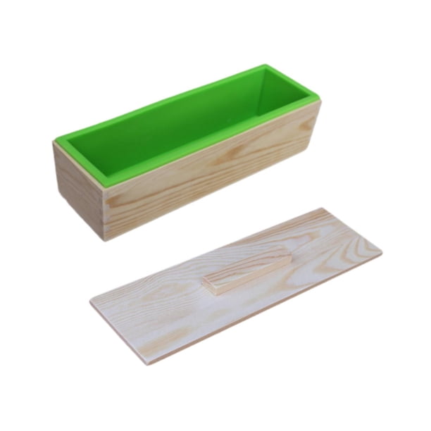 Molde Rectangular De Silicona Con Forma De Caja De Madera, Molde Para Jabón De Silicona Para Manualidades DIY, Color Verde