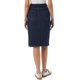 thumbnail image 3 of INSPIRE CHIC Falda de Mezclilla de Cintura Alta para Mujer Falda de Jean de Largo a la Rodilla con Dobladillo Deshilachado y Bolsillos Azul Marino L, 3 of 6
