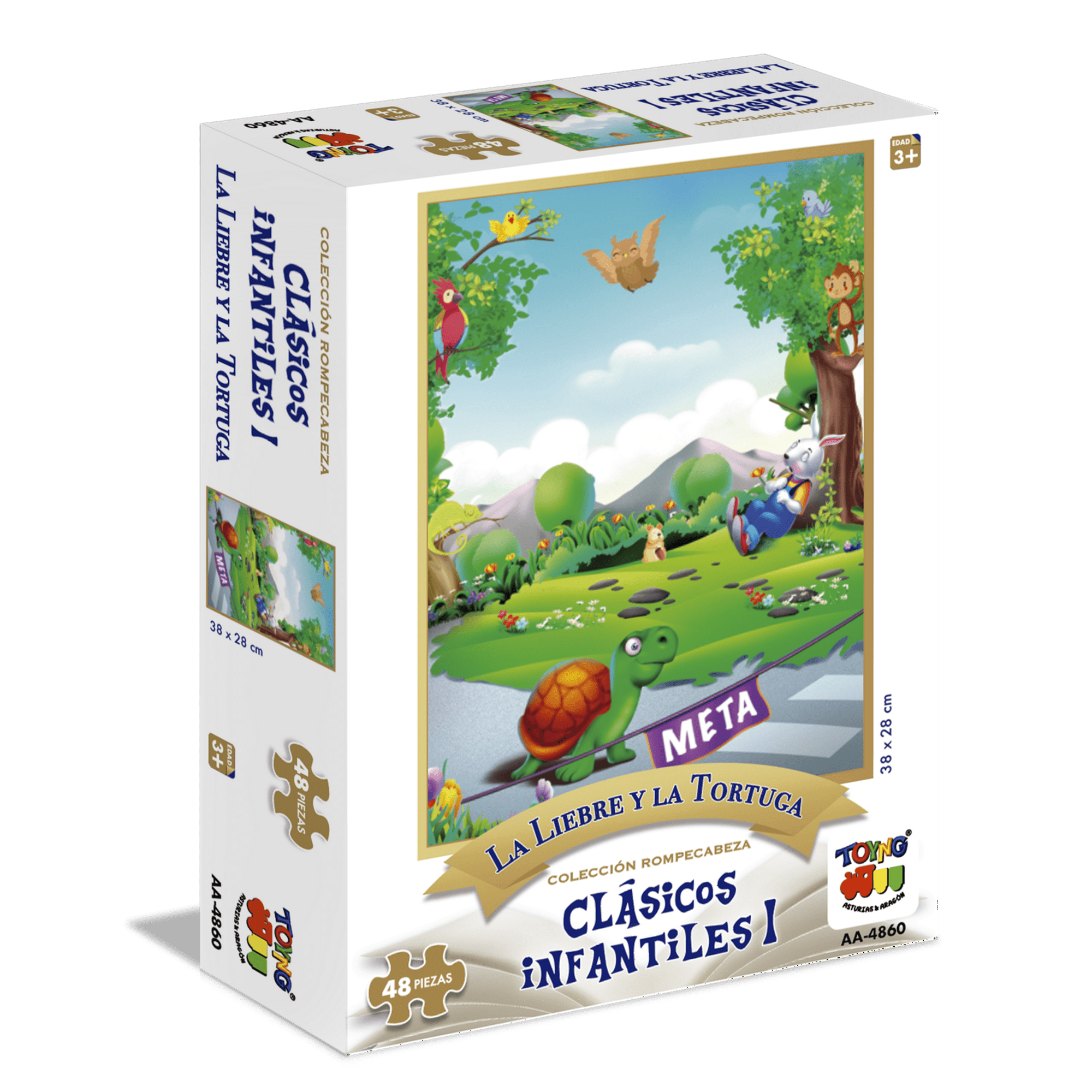 Puzzle 48 Piezas - La Liebre Y La Tortuga - Toyng