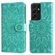 thumbnail image 1 of Funda tipo cartera FOXDOCK para Samsung Galaxy S21 Ultra , diseño girasol en relieve, cuero PU, cierre magnético, soporte y tarjetero, 1 of 5