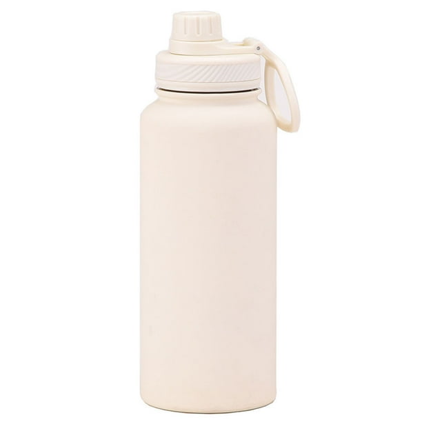 Botella de agua deportiva de acero inoxidable de 1L, termo de gran capacidad, taza de agua portátil para exteriores con asa