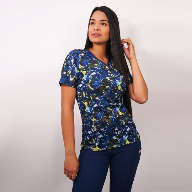 Delantal clinico Mujer Ripholia RIP-2237 tela elasticada