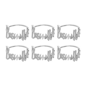 Genérico - 6 Piezas Servilletas Hebillas Adorno Redondo Decorativo Para Decoración De Banquete De Vacaciones Argent