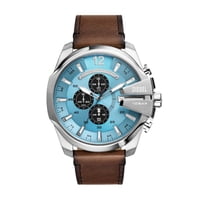 Reloj Cronógrafo Diesel Mega Chief Para Hombre, Color Plateado Y Azul Dz4657