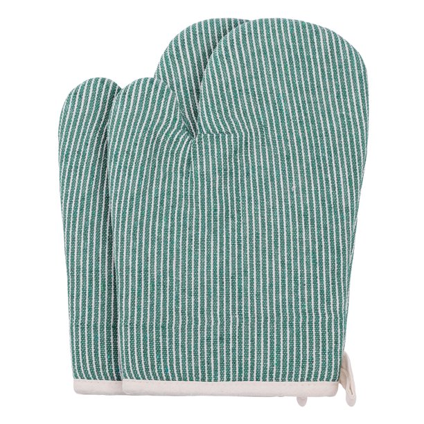 Guantes de Horno Suaves, Guantes de Cocina Resistentes al Calor, Forro de Algodón Grueso, Agarre para Hornear, Juego de 2 Guantes de Cocina Verdes 10.2x7.5 pulgadas