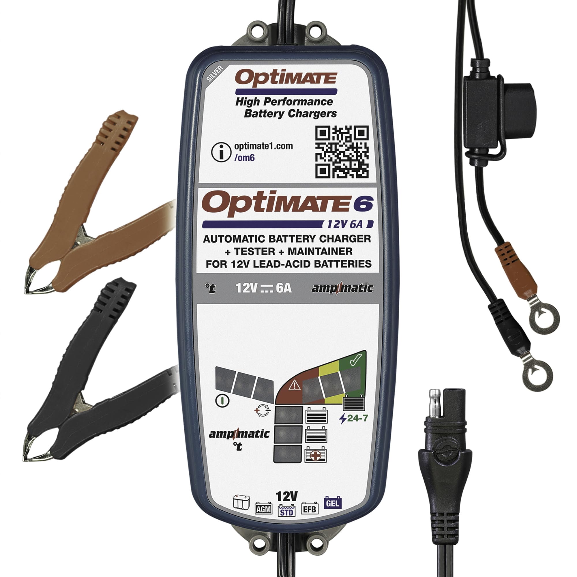 Cargador De Baterías Optimate 6 Ampmatic 12v 6a Para Baterías Agm