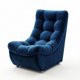 thumbnail image 1 of Sofa Descanso Curvo Azul Felpa, 1 of 2