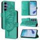 thumbnail image 1 of Funda Cartera Mariposa Para Samsung Galaxy S24 Con Soporte Y Ranuras Para Tarjetas Verde, 1 of 5