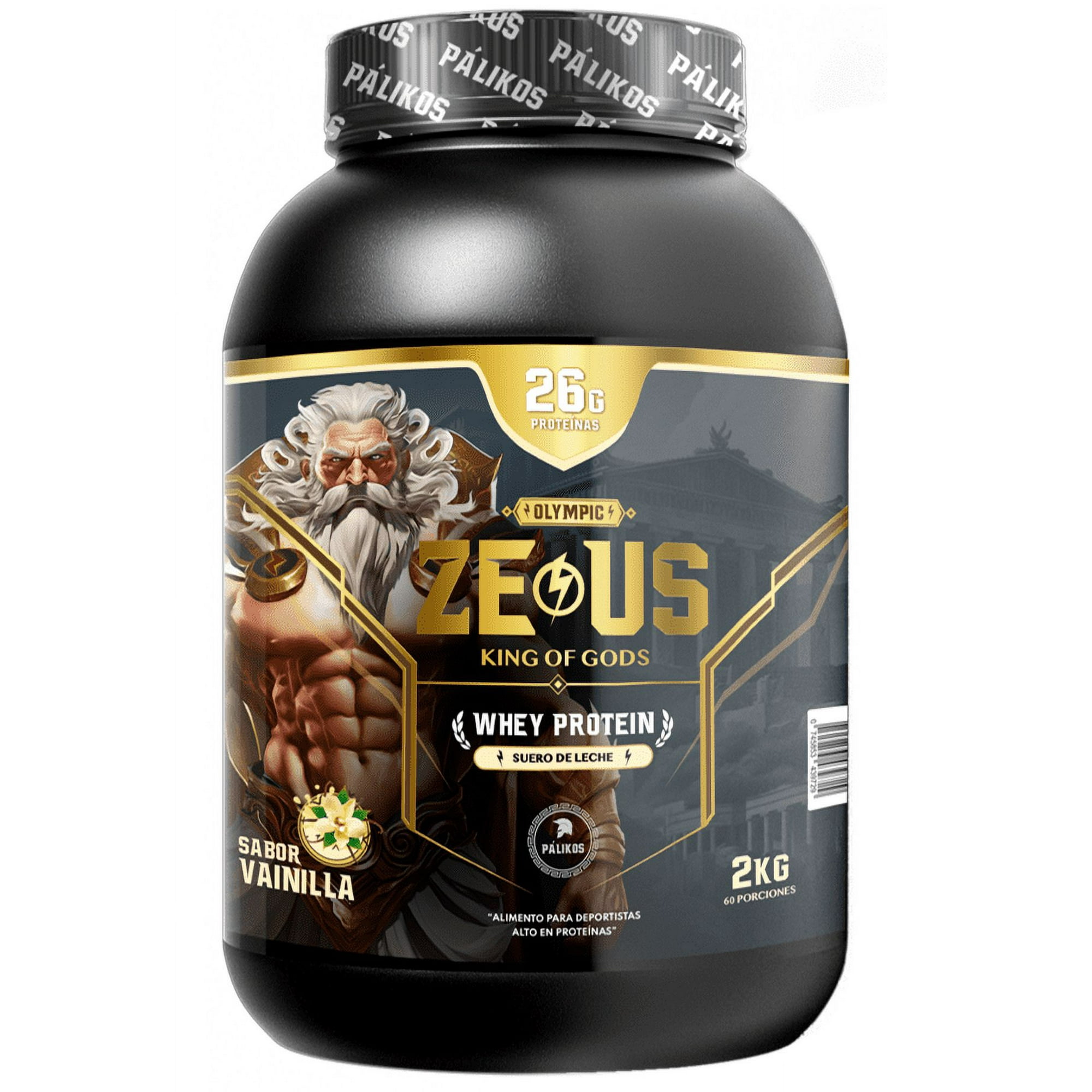 Proteina Whey Zeus 2kg / Sabor Vainilla / Palikos Fitness