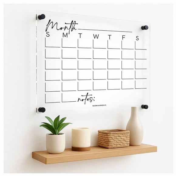 Calendario Bloom & Haven Co. 42 × 33 cm Acrílico de Pared