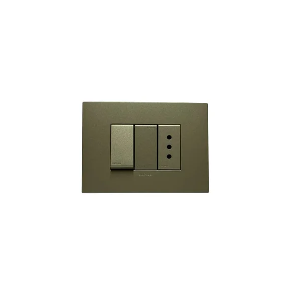Interruptor 9/12 + Enchufe 10A Armado Arena S44 Sinthesi