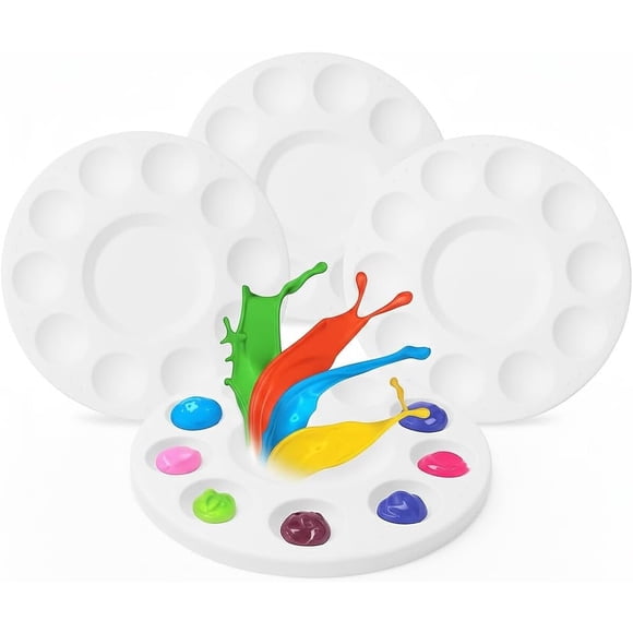 Mr. Pen Round Paint Tray Palettes, 4 Pack