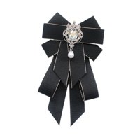 Ioensy - Broche De Lazo De Cinta, Lazo, Pajarita, Elegante, Para Traje, Camisa, Blusa, Color Negro