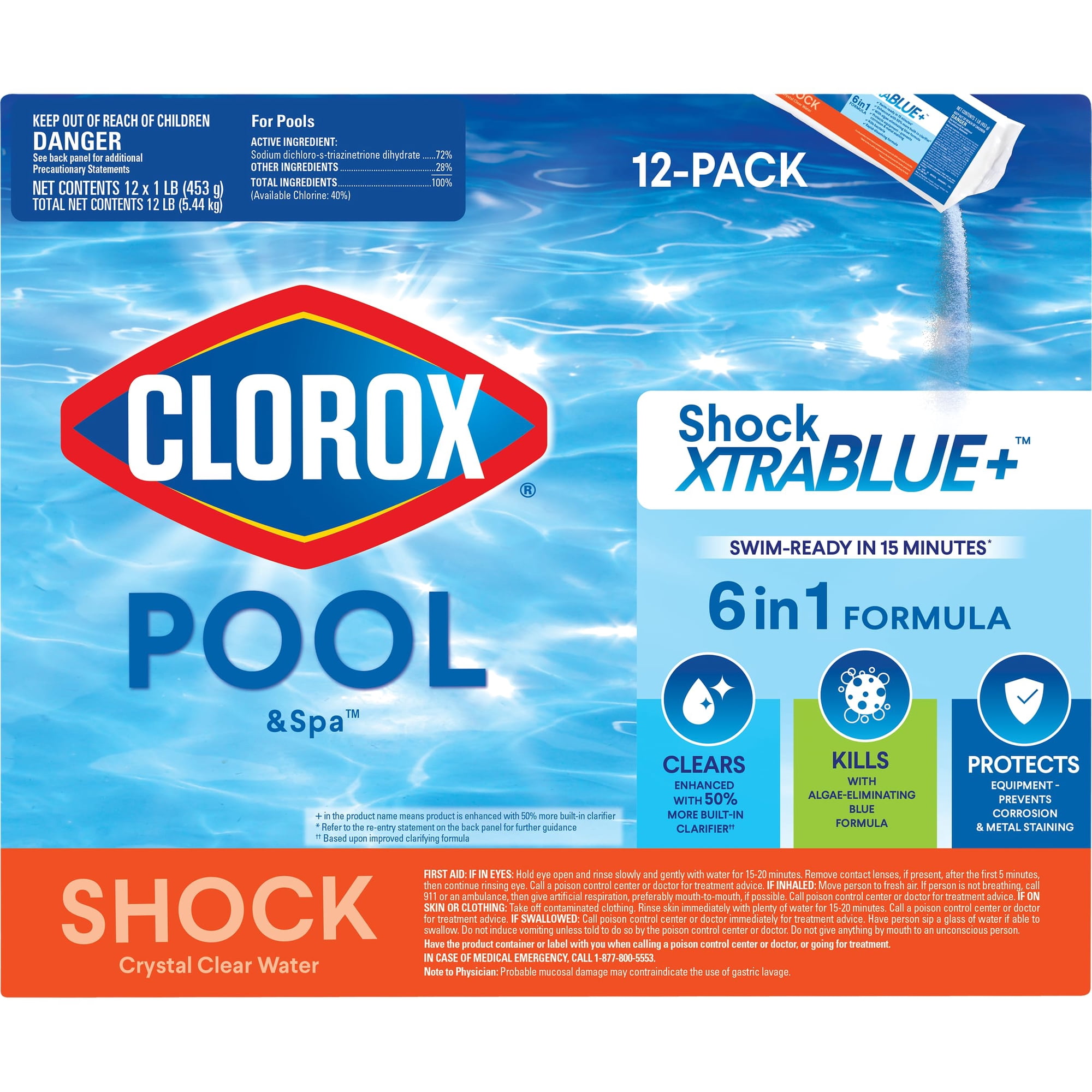 Clorox Pool & Spa Shock Xtrablue Plus Paquete De 12