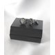 thumbnail image 2 of Colleras Gemelos Camisa Redondos Gris Oscuro Con Cristales Gris Oscuro, 2 of 4