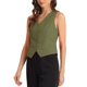 thumbnail image 4 of INSPIRE CHIC Chaleco de Mujer sin Mangas con Botones en V Cuello en V Regreso a Clases Chaleco Corto Verde XS, 4 of 6