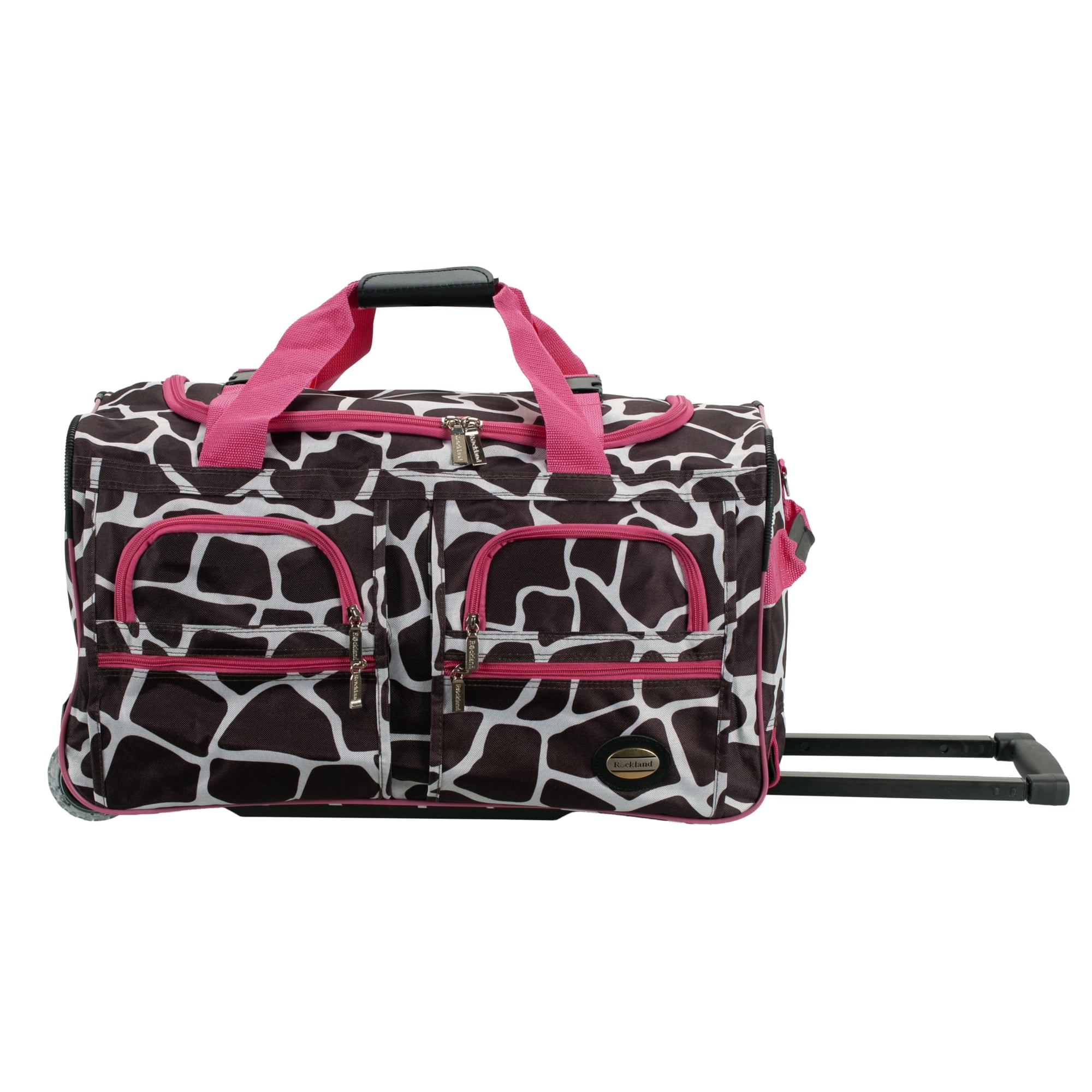Bolsa De Lona Con Ruedas Rockland Pink Giraffe De 22 Pulgadas