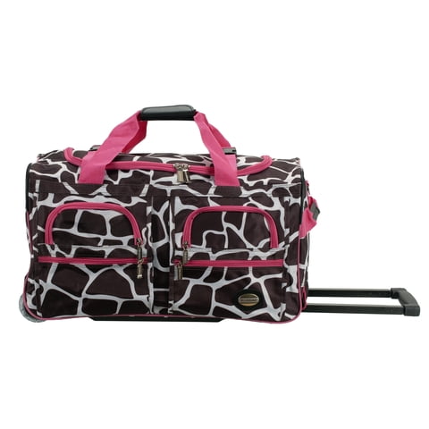 Bolsa De Lona Con Ruedas Rockland Pink Giraffe De 22 Pulgadas