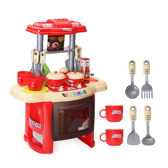 Juego de cocina de juguete con parrilla rodillo para hot dogs