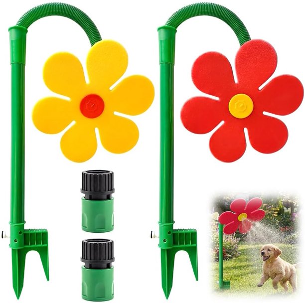 Aspersor flor girasol giratorio 360° loco baile agua adaptador