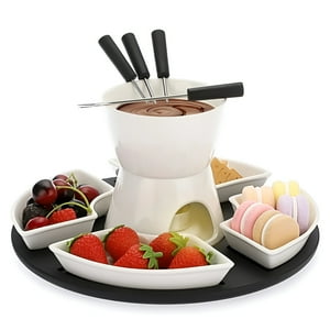 Pasteleriuscl - Fondue Chocolate Juego De Fondue Ceramica Fondue Queso 11Pcs