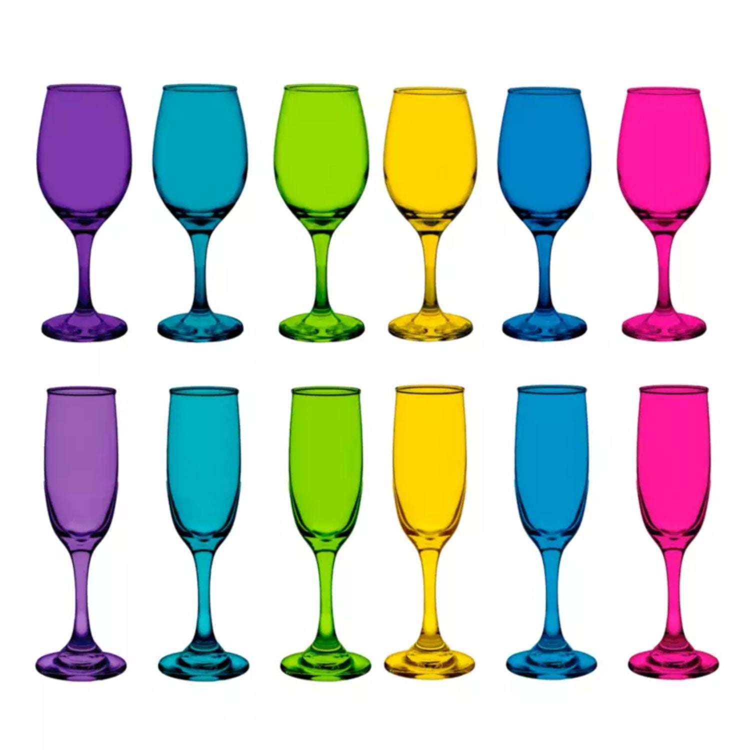 Disparo - Set 6 Copa Vino + 6 Copas Champaña Rioja Full Color