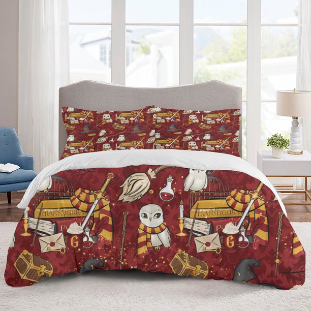 Harry potter Bedding Sets Cartoon Duvet Cover Lightweight 3 Piece Bet Sets for Kids Boys Girls