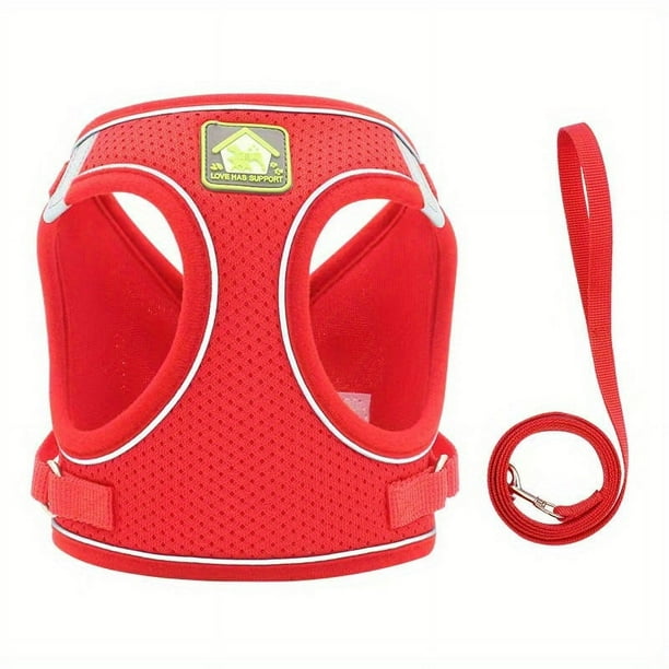 Escape Proof Cat Dog Harness And Leash Set Breathable Lightweight Jacket With Reflective Stripe Step-in Cat Vest Harness For Outdoor Walking Training