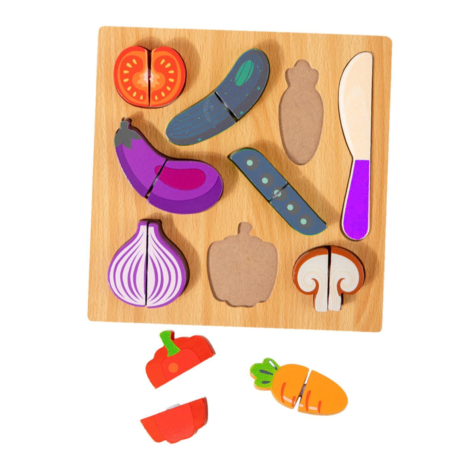 Bothyi - Rompecabezas De Corte De Madera Para Niños, Cocina, Juguete De Simulación Para Niñas, Niños, Vegetales