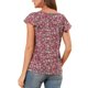 thumbnail image 3 of INSPIRE CHIC Blusa Floral de Mujer para el Día de San Valentín, Cuello Cuadrado Casual de Verano, Camisa de Chifón con Volantes y Manga Corta S Rojo Vino, 3 of 8