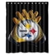 thumbnail image 1 of Cortina de ducha de los Pittsburgh Steelers, juego de cortina de baño con ganchos, tamaño 60 x 72 pulgadas, 1 of 3