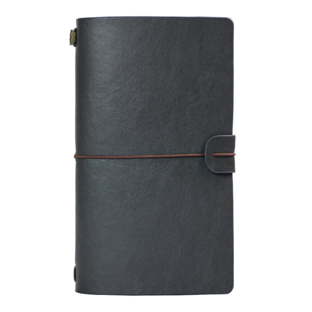 Cuaderno de viaje vintage retro hecho a mano con forro de cuero, cuaderno recargable para tomar notas.