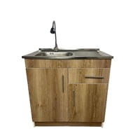 Dhi - Kit Lavaplatos Con Mueble 80X50 Cafe Secador Izquierdo