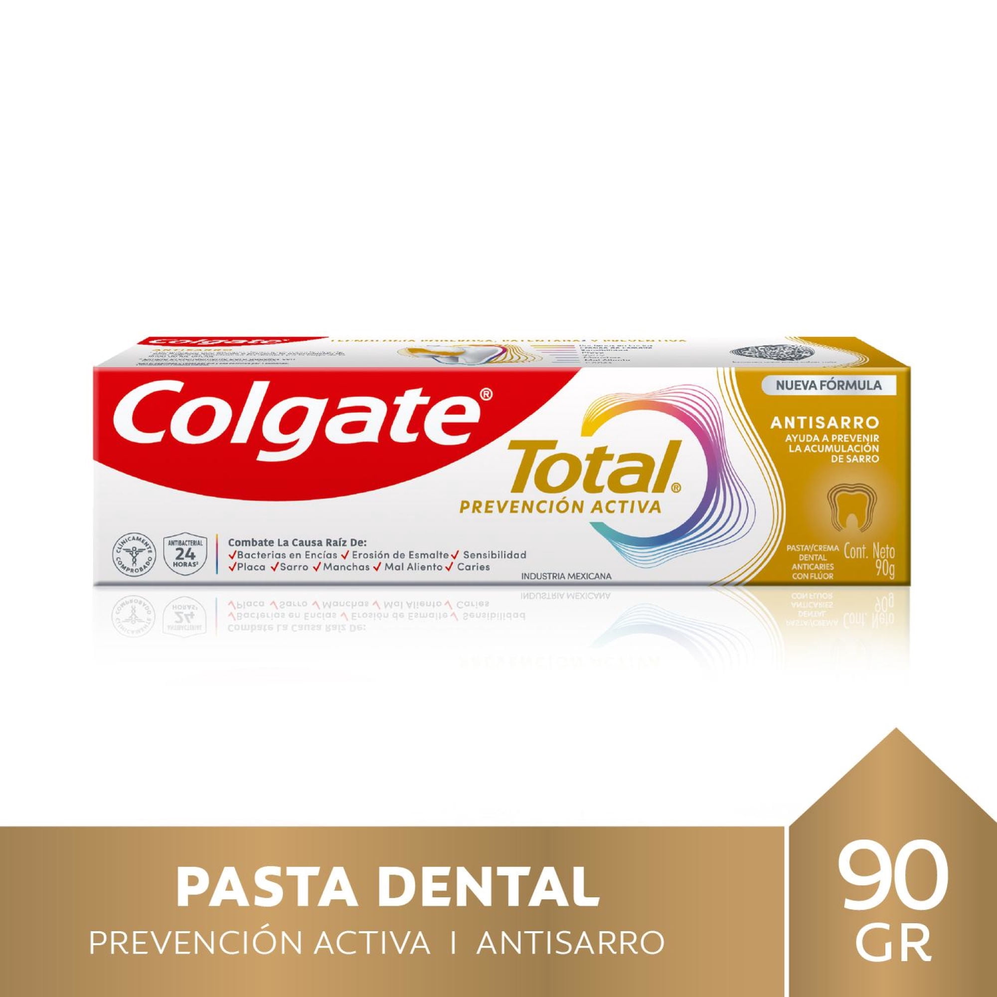 Crema Dental Anticaries Con Flúor Pasta Dental Colgate Total 12 Antisarro