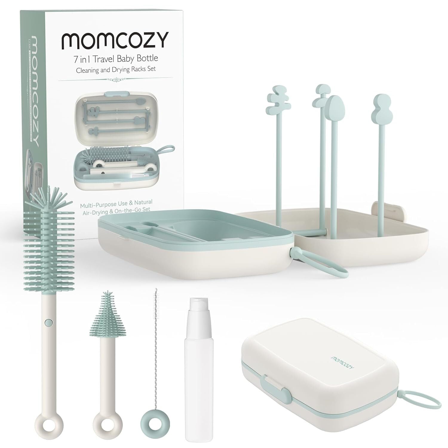 Momcozy Juego de Cepillos Portátiles para Bebés Biberones 6 en 1
