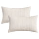thumbnail image 1 of REGALWOVEN Paquete de 2 Fundas de Cojín Decorativas de Felpa Suave, Estilo Rústico, Funda de Almohada a Rayas, Decoración del Hogar Blanco 12" x 20", 1 of 6