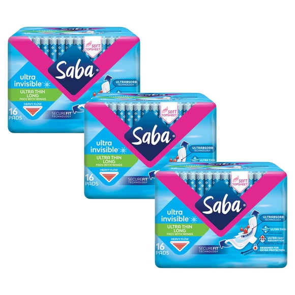 Compresas sanitarias Saba Ultra Long 48 unidades (3 paquetes)