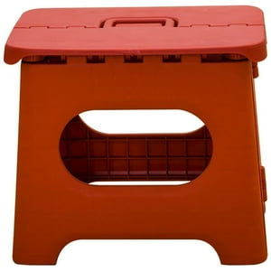 Chic Haus - Piso Alzador Plegable 1 Resistente Peldaño Hasta 90 Kg Rojo