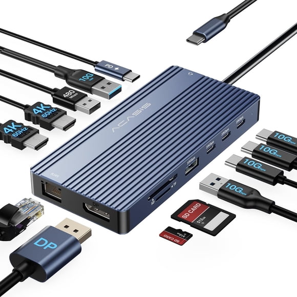 Docking Station Usb C Ds0202 14 En 1 Hdmi Dp 10gbps