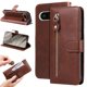 thumbnail image 2 of Funda tipo cartera para Google Pixel 8 con bolsillo con cremallera y ranuras para tarjetas – Función de soporte Marrón, 2 of 6