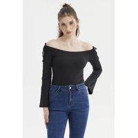 Fashionspark - Polera Mujer Bardot Hombros Negro