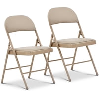 Oline - Cojín Acolchado De Vinilo Con Estructura Metálica Para Sillas Plegables Online, Paquete De 2