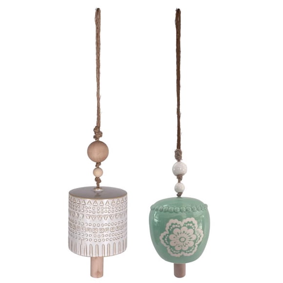 Bandera estadounidense de cerámica Bell Chimes Meadow Creek, 18 cm, paquete de 4