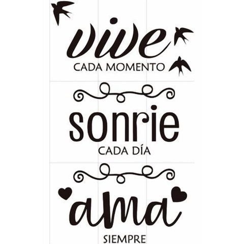 Rienda Libre Graphics - Frase Deco Sonríe Cada Día Vive Cada Instante No.3 Fr‑11024