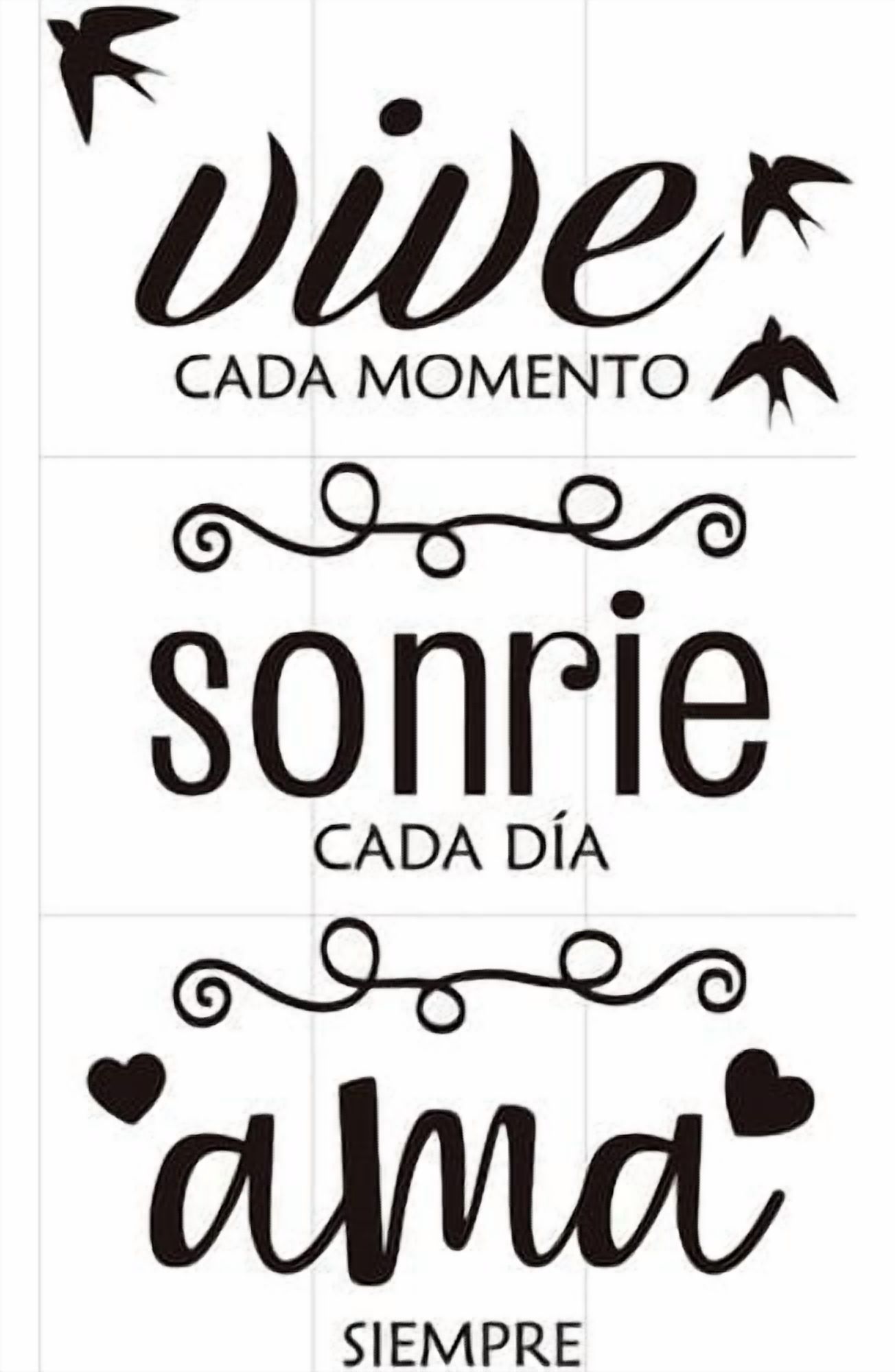 Rienda Libre Graphics - Frase Deco Sonríe Cada Día Vive Cada Instante No.3 Fr‑11024